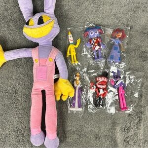 7 Pcs Set The Amazing Digital Circus Pomni Figure Cartoon Model Toys Gifts Plush